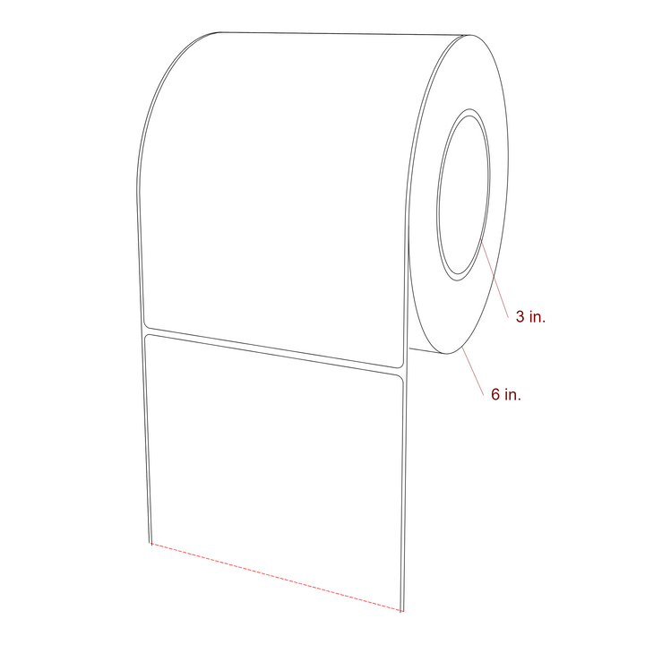 5.25" x 7.125" Rectangle Roll for Epson ColorWorks, VIPColor & Primera Printers; 5.25" x 7.125" Rectangle Label Diagram