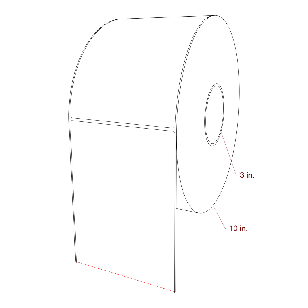 5.25 Inch x 7 Inch Rectangle Inkjet Label Roll - 3 Inch Core - 10 Inch Roll OD - 3D Perspective