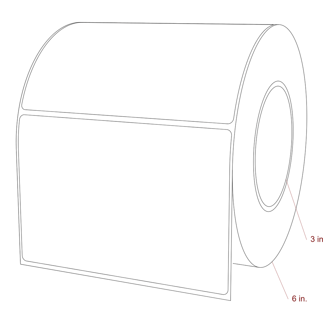5.5" x 3.6875" Rectangle Roll for Epson ColorWorks, VIPColor & Primera Printers; 5.5" x 3.6875" Rectangle Label Diagram