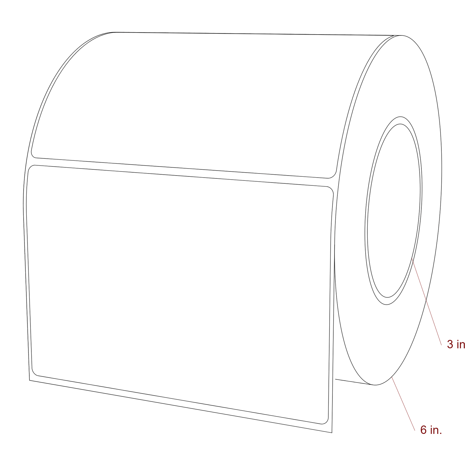 5.5" x 3.6875" Rectangle Roll for Epson ColorWorks, VIPColor & Primera Printers; 5.5" x 3.6875" Rectangle Label Diagram