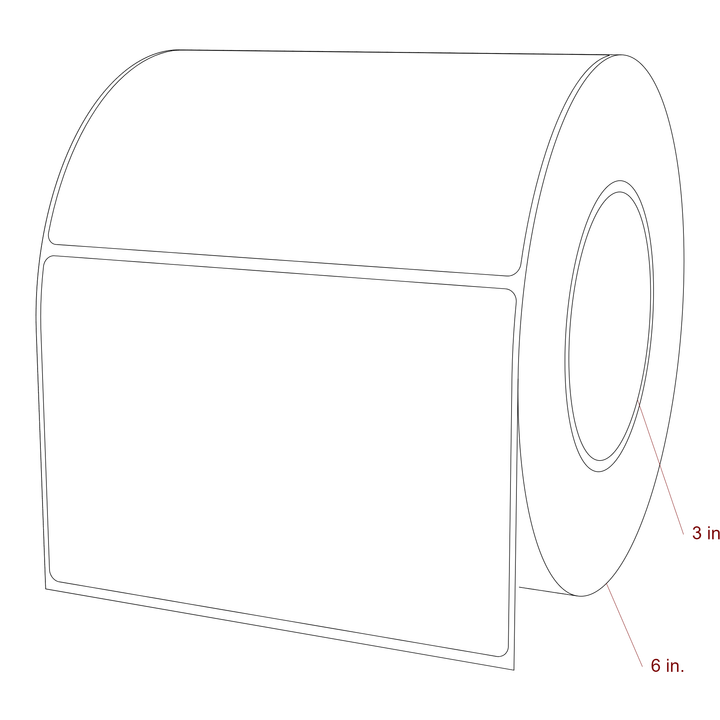 5.5" x 3.6875" Rectangle Roll for Epson ColorWorks, VIPColor & Primera Printers; 5.5" x 3.6875" Rectangle Label Diagram
