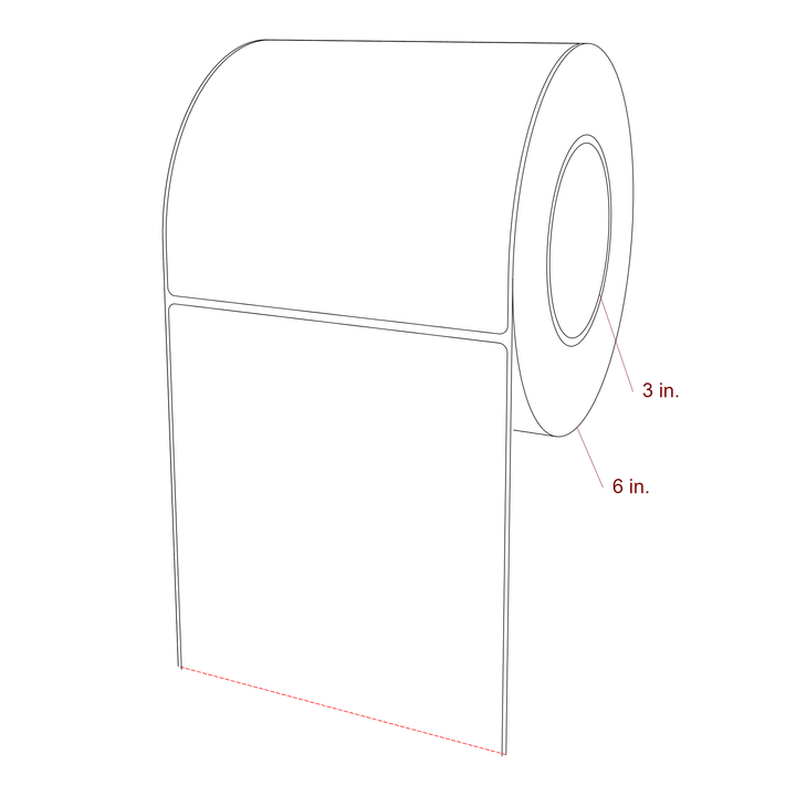 5.5" x 5.4375" Rectangle Roll for Epson ColorWorks, VIPColor & Primera Printers; 5.5" x 5.4375" Rectangle Label Diagram