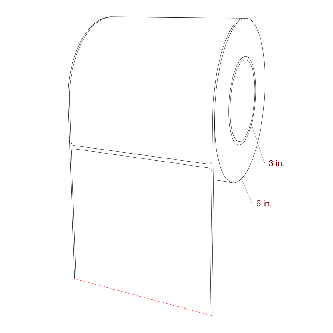 5.5" x 6.25" Rectangle Roll for Epson ColorWorks, VIPColor & Primera Printers; 5.5" x 6.25" Rectangle Label Diagram