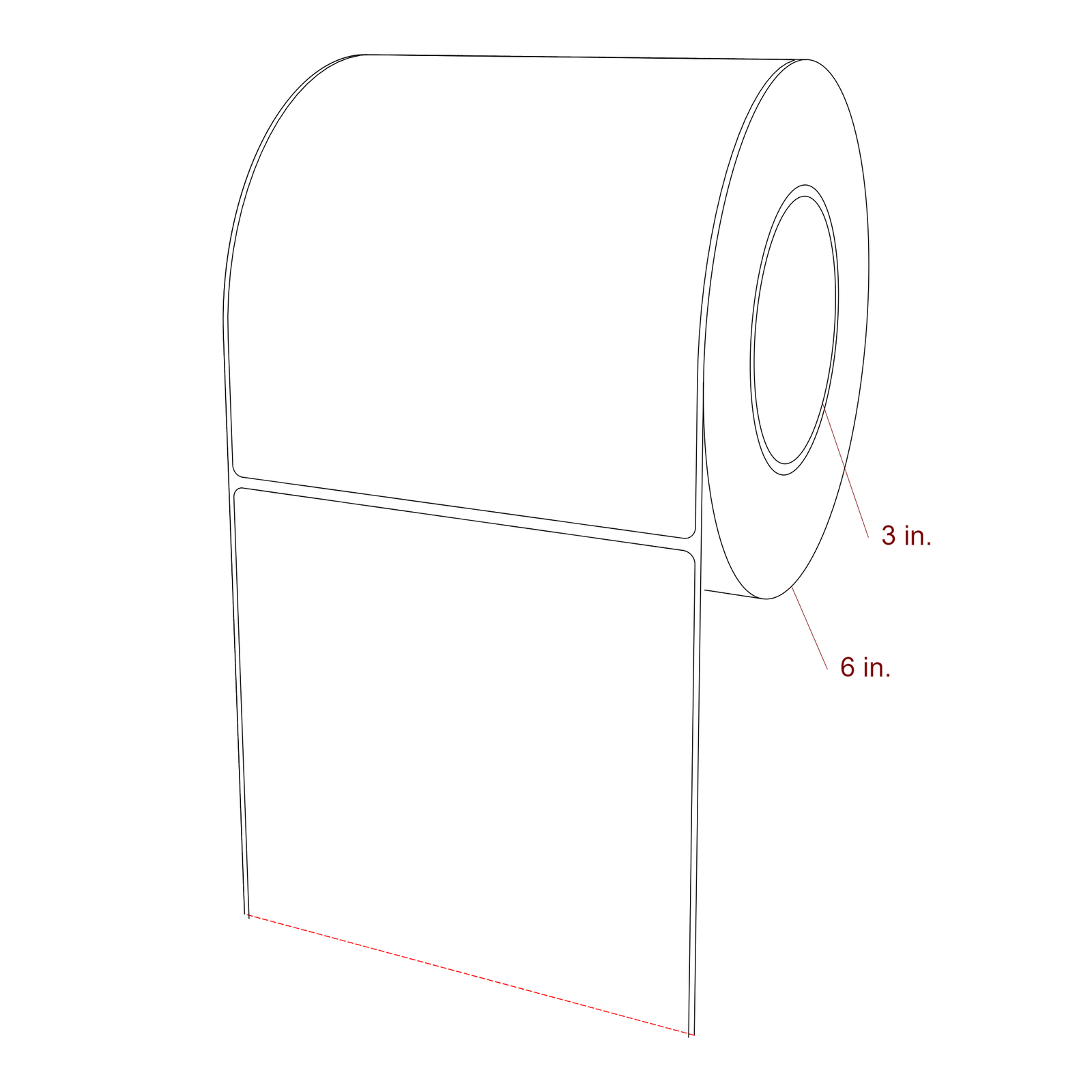 5.5" x 6.25" Rectangle Roll for Epson ColorWorks, VIPColor & Primera Printers; 5.5" x 6.25" Rectangle Label Diagram