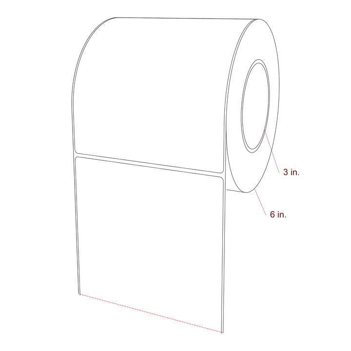 5.5" x 6.25" Rectangle Roll for Epson ColorWorks, VIPColor & Primera Printers; 5.5" x 6.25" Rectangle Label Diagram
