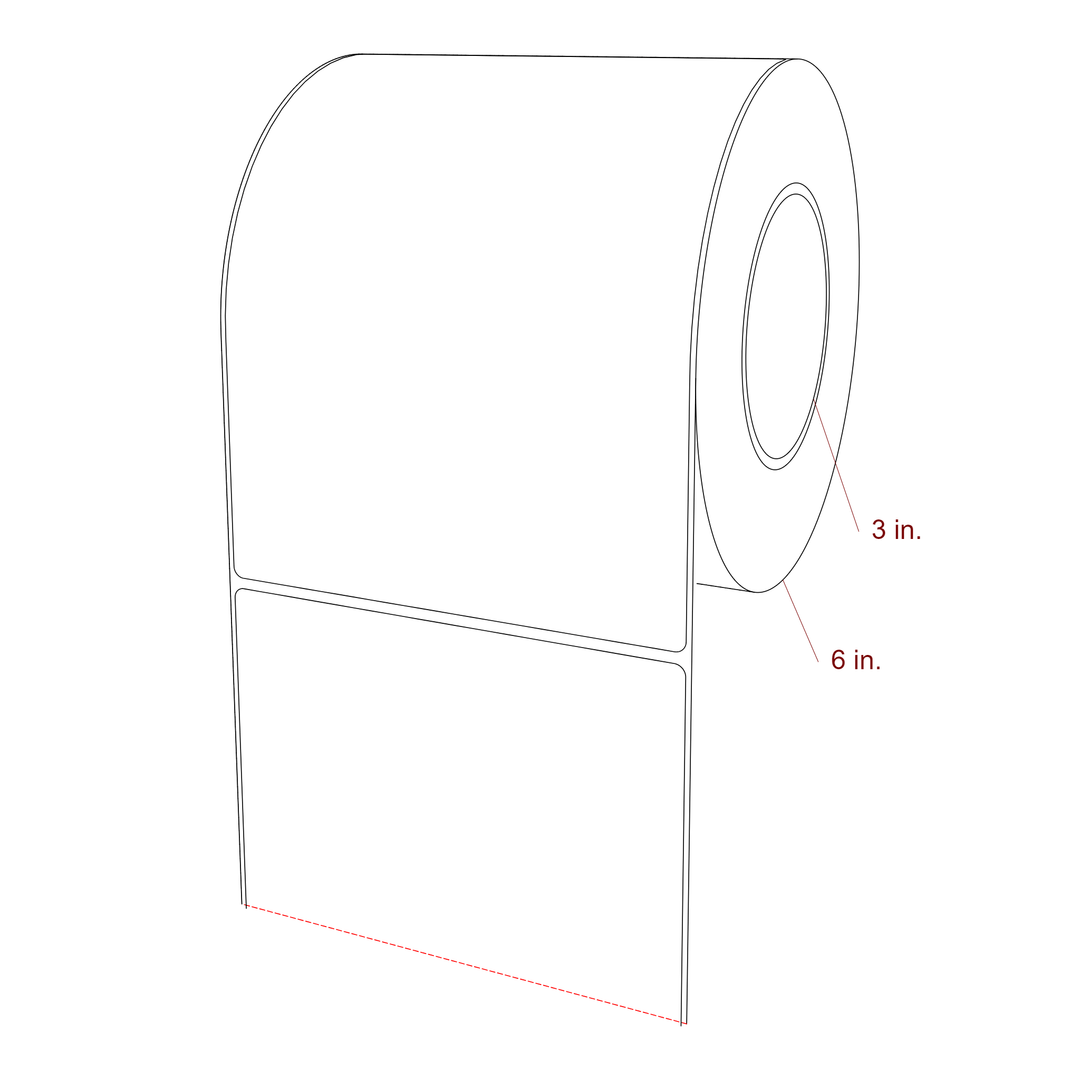 5.5" x 7.5" Rectangle Roll for Epson ColorWorks, VIPColor & Primera Printers; 5.5" x 7.5" Rectangle Label Diagram