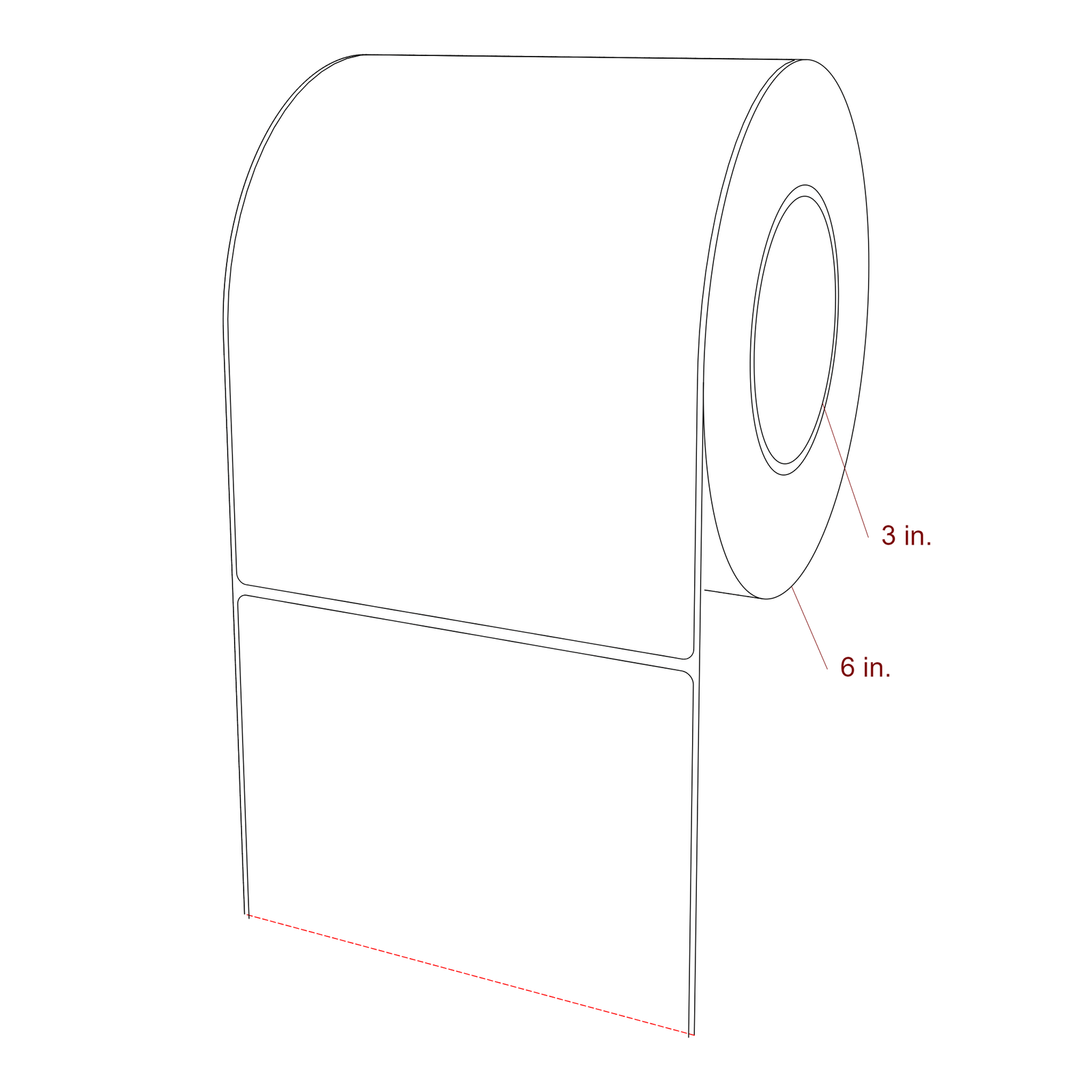 5.5" x 7.5" Rectangle Roll for Epson ColorWorks, VIPColor & Primera Printers; 5.5" x 7.5" Rectangle Label Diagram