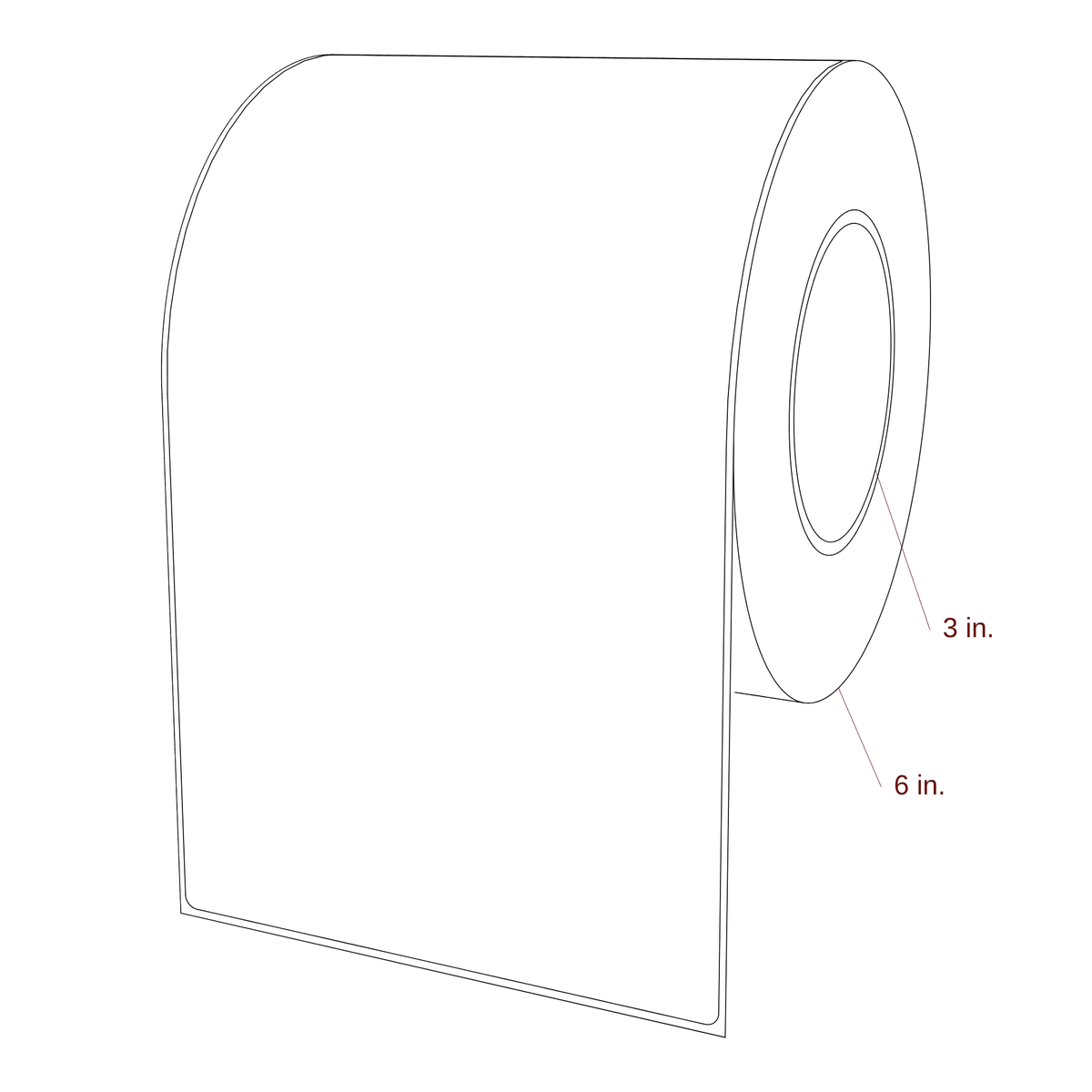 5.5" x 9.75" Rectangle Roll for Epson ColorWorks, VIPColor & Primera Printers; 5.5" x 9.75" Rectangle Label Diagram