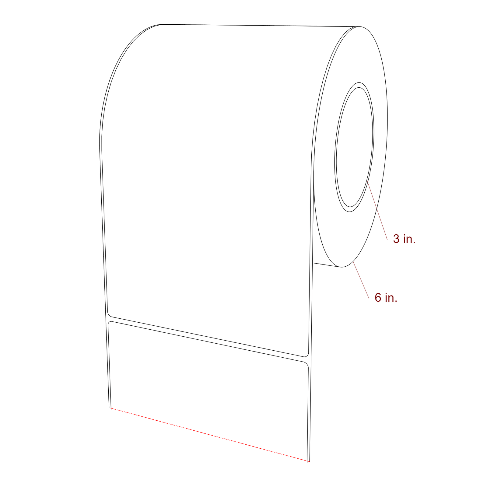 5.5" x 9" Rectangle Roll for Epson ColorWorks, VIPColor & Primera Printers; 5.5" x 9" Rectangle Label Diagram