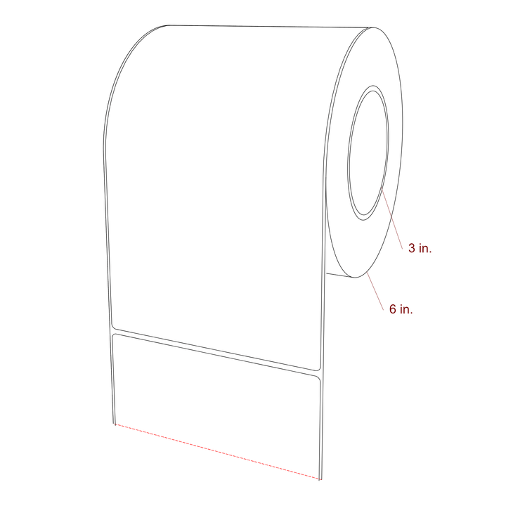 5.5" x 9" Rectangle Roll for Epson ColorWorks, VIPColor & Primera Printers; 5.5" x 9" Rectangle Label Diagram