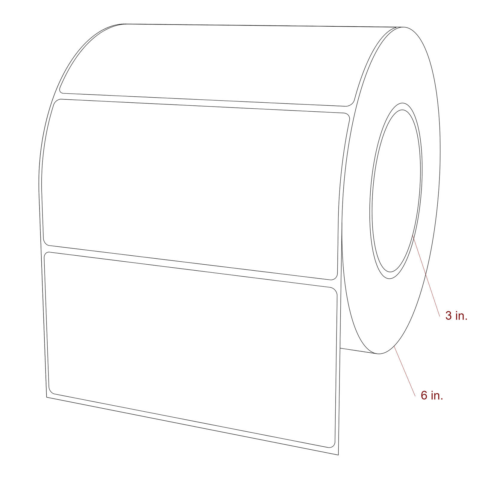 5.75" x 2.75" Rectangle Roll for Epson ColorWorks, VIPColor & Primera Printers; 5.75" x 2.75" Rectangle Label Diagram