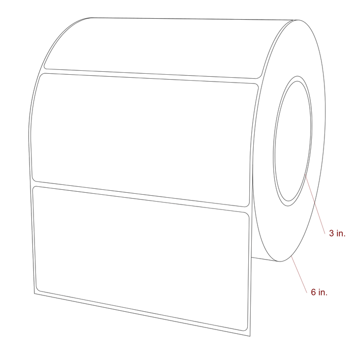 5.75" x 2.75" Rectangle Roll for Epson ColorWorks, VIPColor & Primera Printers; 5.75" x 2.75" Rectangle Label Diagram
