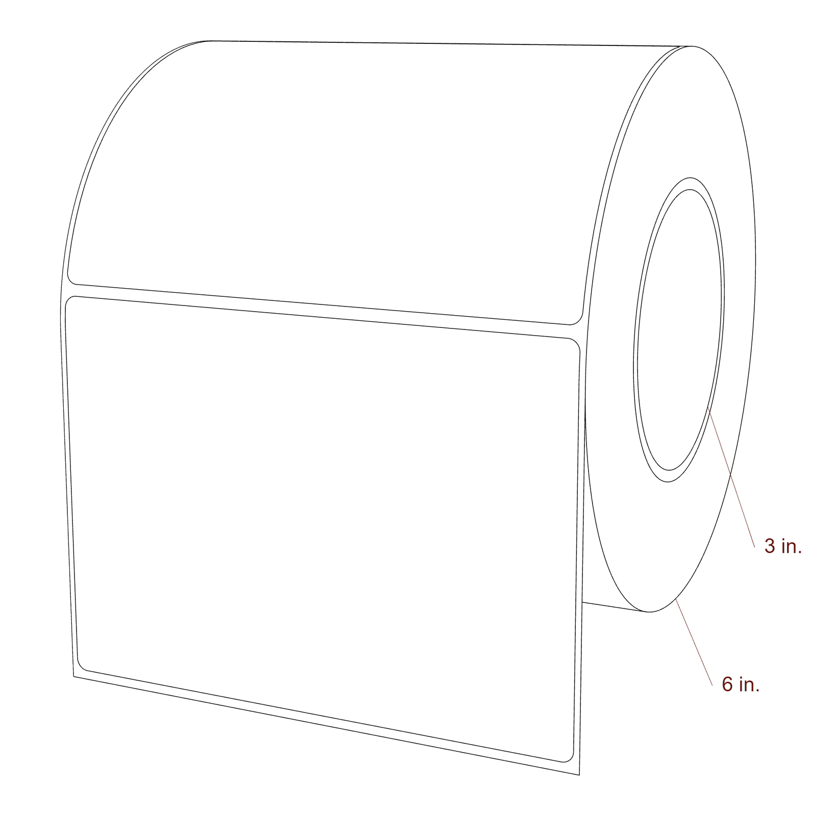 5.75" x 4.125" Rectangle Roll for Epson ColorWorks, VIPColor & Primera Printers; 5.75" x 4.125" Rectangle Label Diagram
