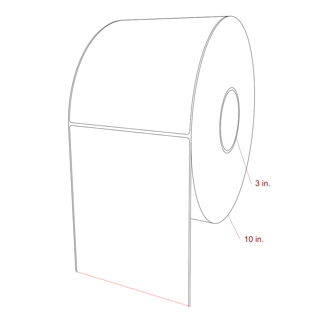5.75 Inch x 7 Inch Rectangle Inkjet Label Roll - 3 Inch Core - 10 Inch Roll OD - 3D Perspective