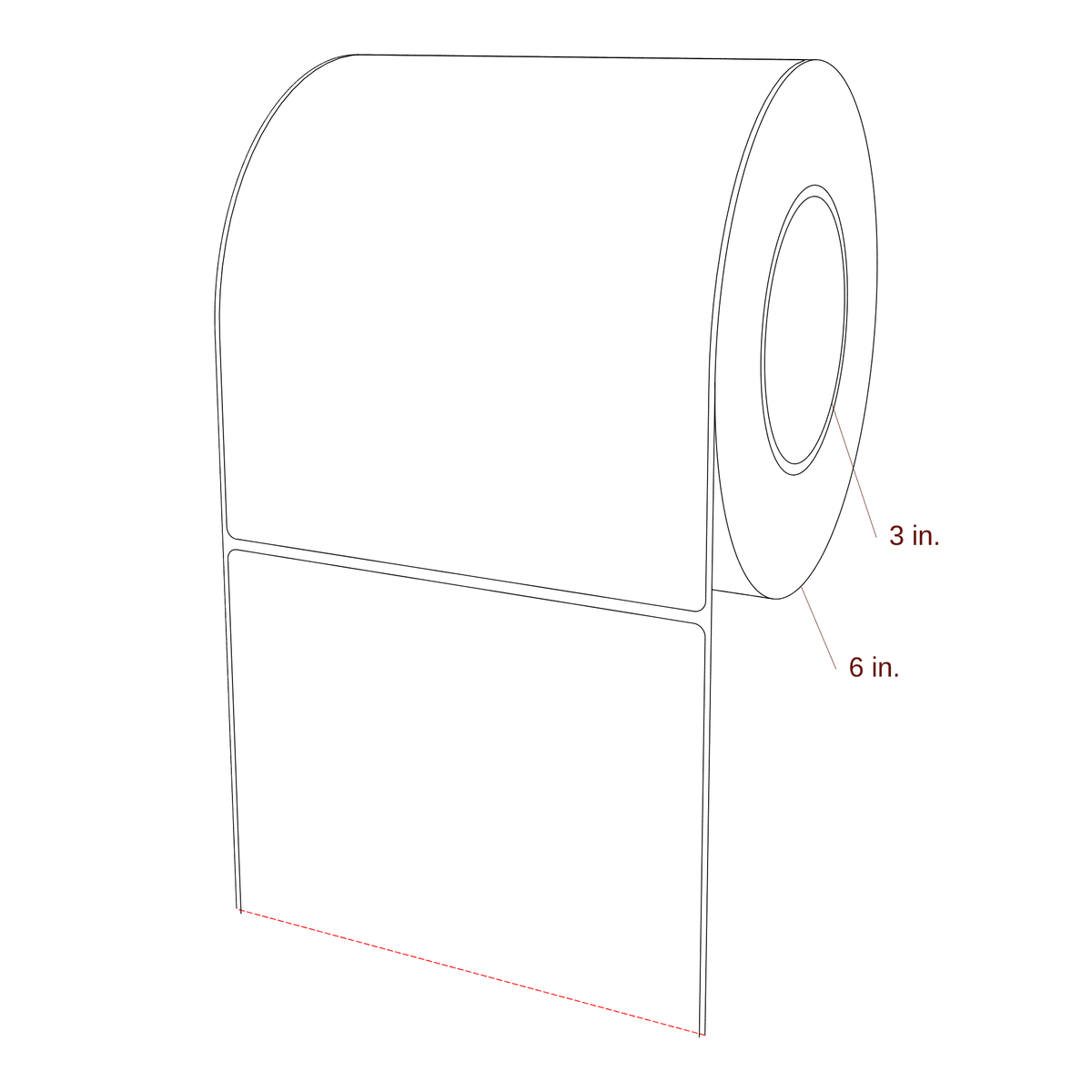 5.75" x 7" Rectangle Roll for Epson ColorWorks, VIPColor & Primera Printers; 5.75" x 7" Rectangle Label Diagram