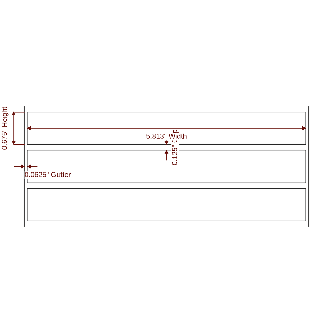 5.813" x 0.675" Rectangle Roll for Epson ColorWorks, VIPColor & Primera Printers; 5.813" x 0.675" Rectangle Label Diagram