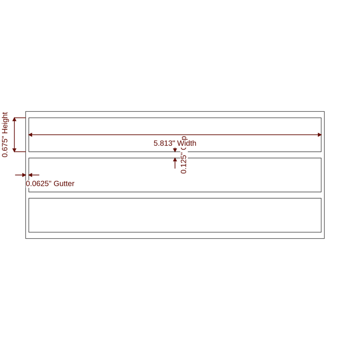 5.813" x 0.675" Rectangle Roll for Epson ColorWorks, VIPColor & Primera Printers; 5.813" x 0.675" Rectangle Label Diagram
