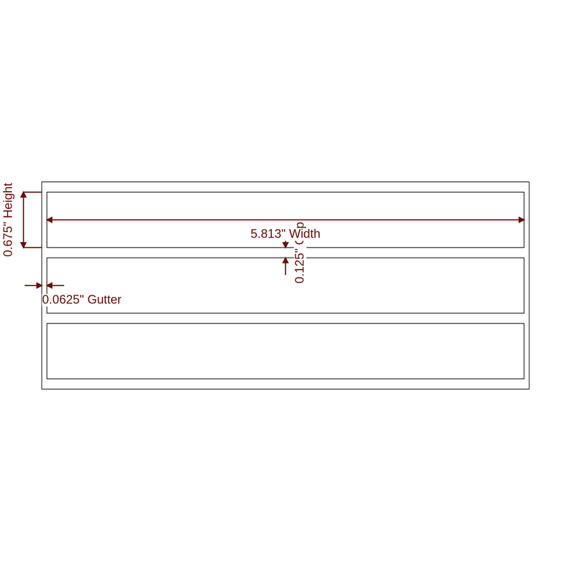 5.813" x 0.675" Inkjet Label Rolls | Fits Epson ColorWorks, VIPColor & Primera - Label Diagram