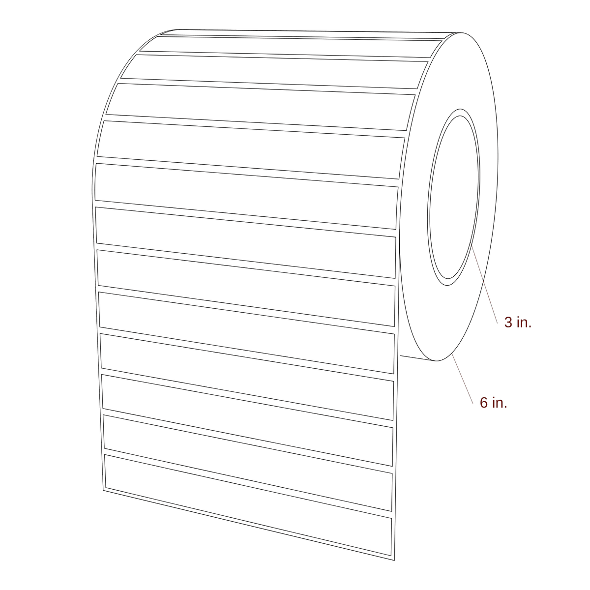 5.813" x 0.675" Rectangle Roll for Epson ColorWorks, VIPColor & Primera Printers; 5.813" x 0.675" Rectangle Label Diagram