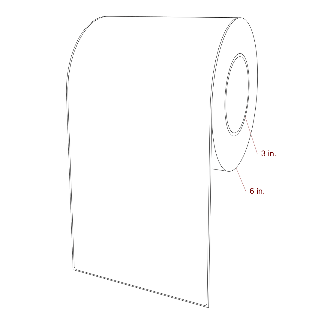 5.875" x 12" Rectangle Roll for Epson ColorWorks, VIPColor & Primera Printers; 5.875" x 12" Rectangle Label Diagram