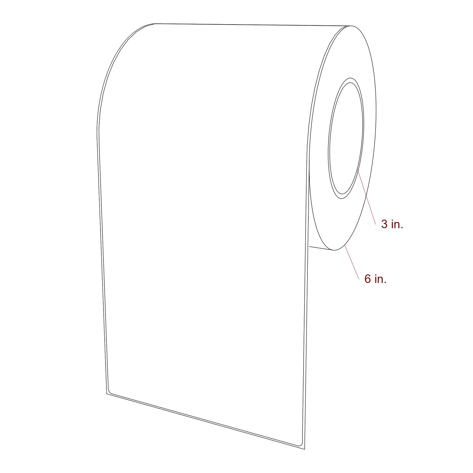 5.875" x 12" Rectangle Roll for Epson ColorWorks, VIPColor & Primera Printers; 5.875" x 12" Rectangle Label Diagram