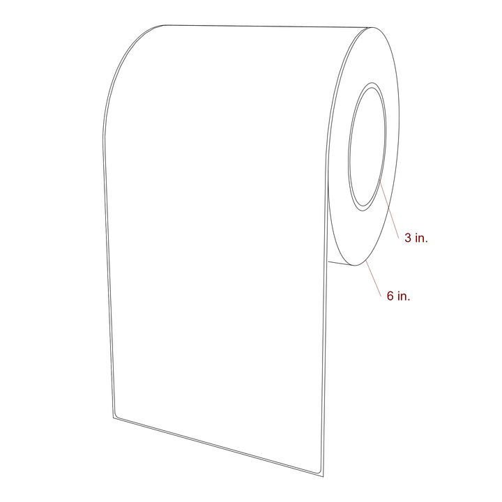 5.875" x 12" Rectangle Roll for Epson ColorWorks, VIPColor & Primera Printers; 5.875" x 12" Rectangle Label Diagram