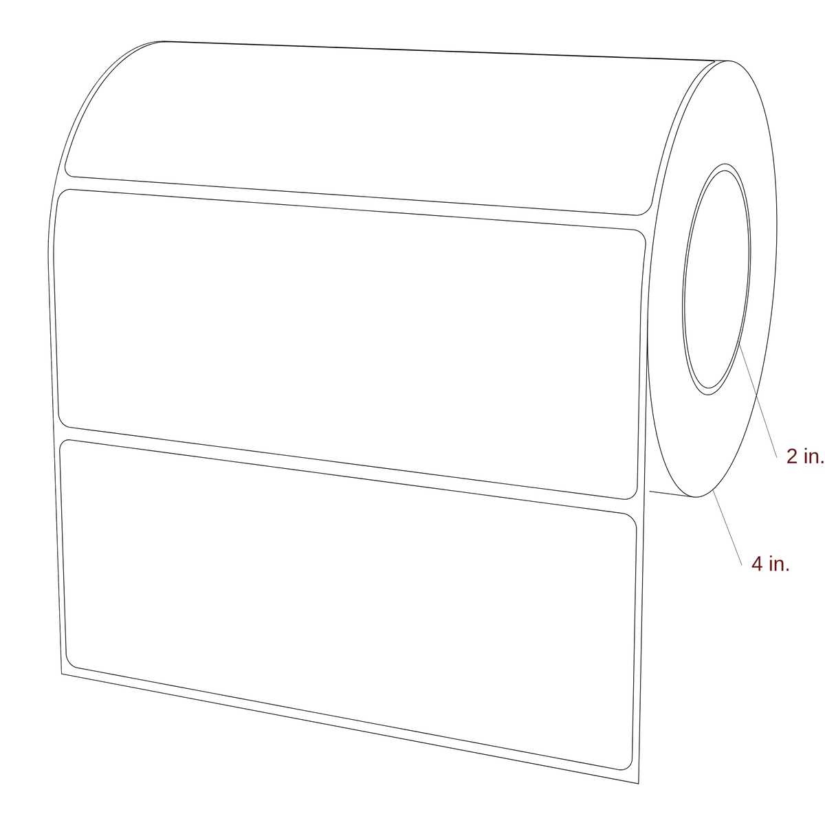 5.875" x 2.3125" Rectangle Roll for Epson ColorWorks, VIPColor & Primera Printers; 5.875" x 2.3125" Rectangle Label Diagram
