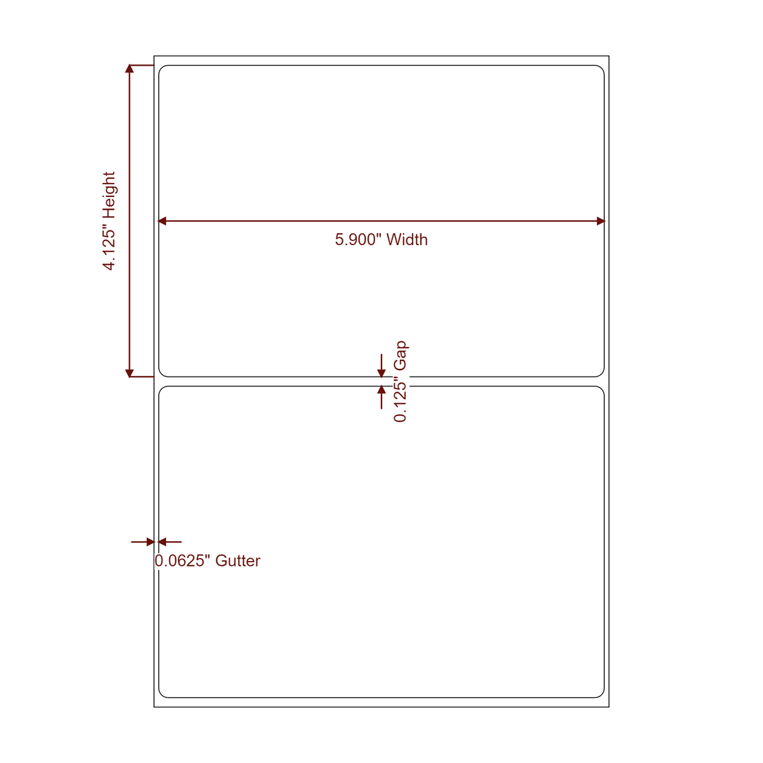 5.9" x 4.125" Rectangle Roll for Epson ColorWorks, VIPColor & Primera Printers; 5.9" x 4.125" Rectangle Label Diagram