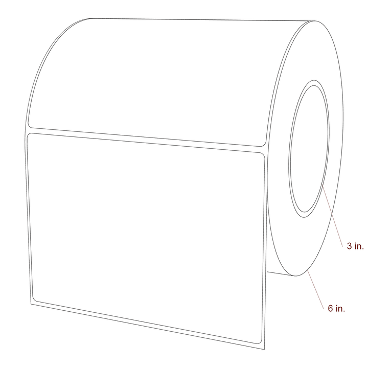 5.9" x 4.125" Rectangle Roll for Epson ColorWorks, VIPColor & Primera Printers; 5.9" x 4.125" Rectangle Label Diagram