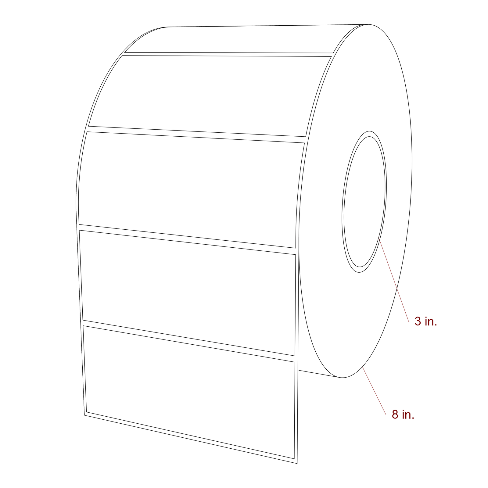 5" x 2" Rectangle Roll for VIPColor Printers; 5" x 2" Rectangle Label Diagram