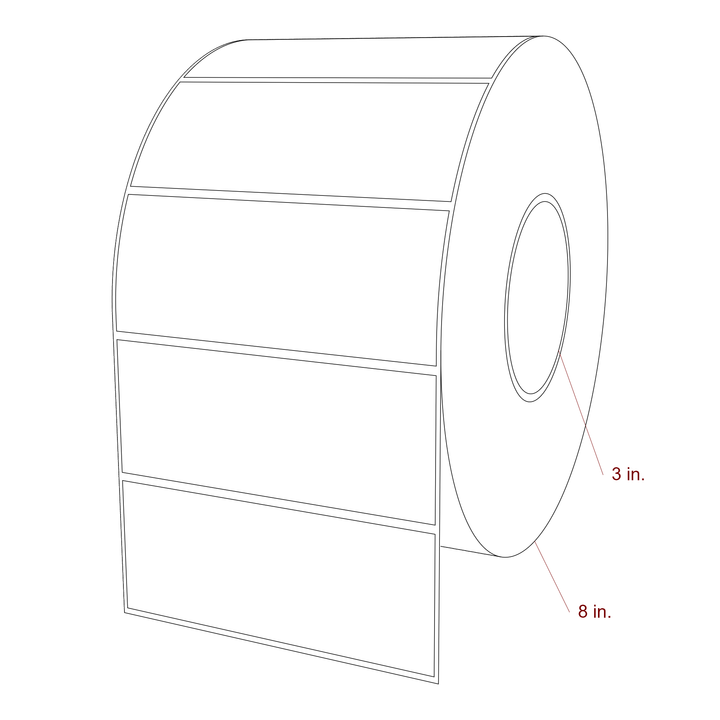 5" x 2" Rectangle Roll for VIPColor Printers; 5" x 2" Rectangle Label Diagram