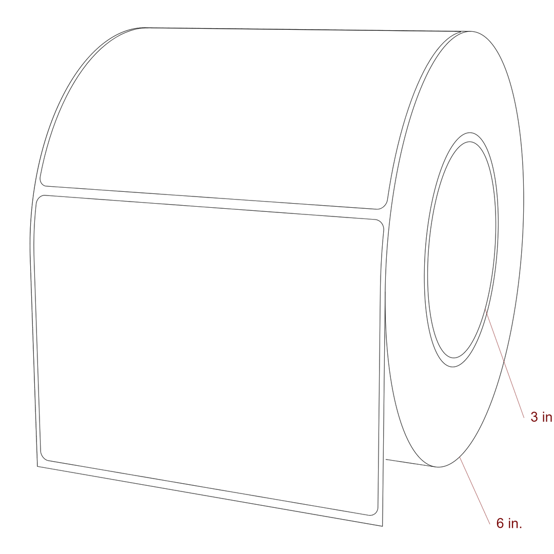 5" x 3.6875" Rectangle Roll for Epson ColorWorks, VIPColor & Primera Printers; 5" x 3.6875" Rectangle Label Diagram