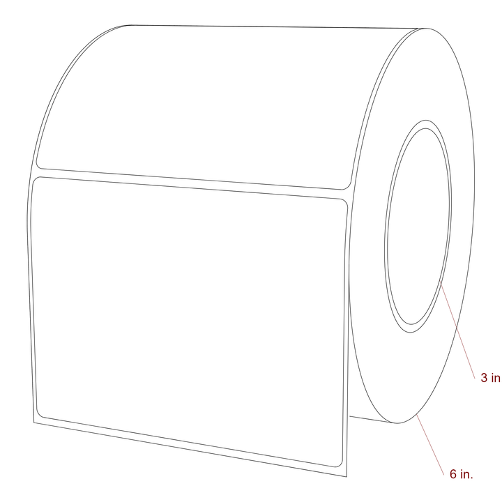 5" x 3.6875" Rectangle Roll for Epson ColorWorks, VIPColor & Primera Printers; 5" x 3.6875" Rectangle Label Diagram
