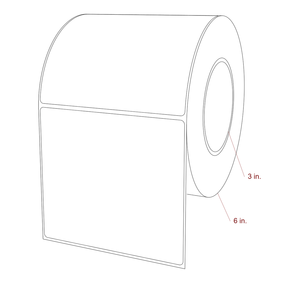 5" x 4.4375" Rectangle Roll for Epson ColorWorks, VIPColor & Primera Printers; 5" x 4.4375" Rectangle Label Diagram