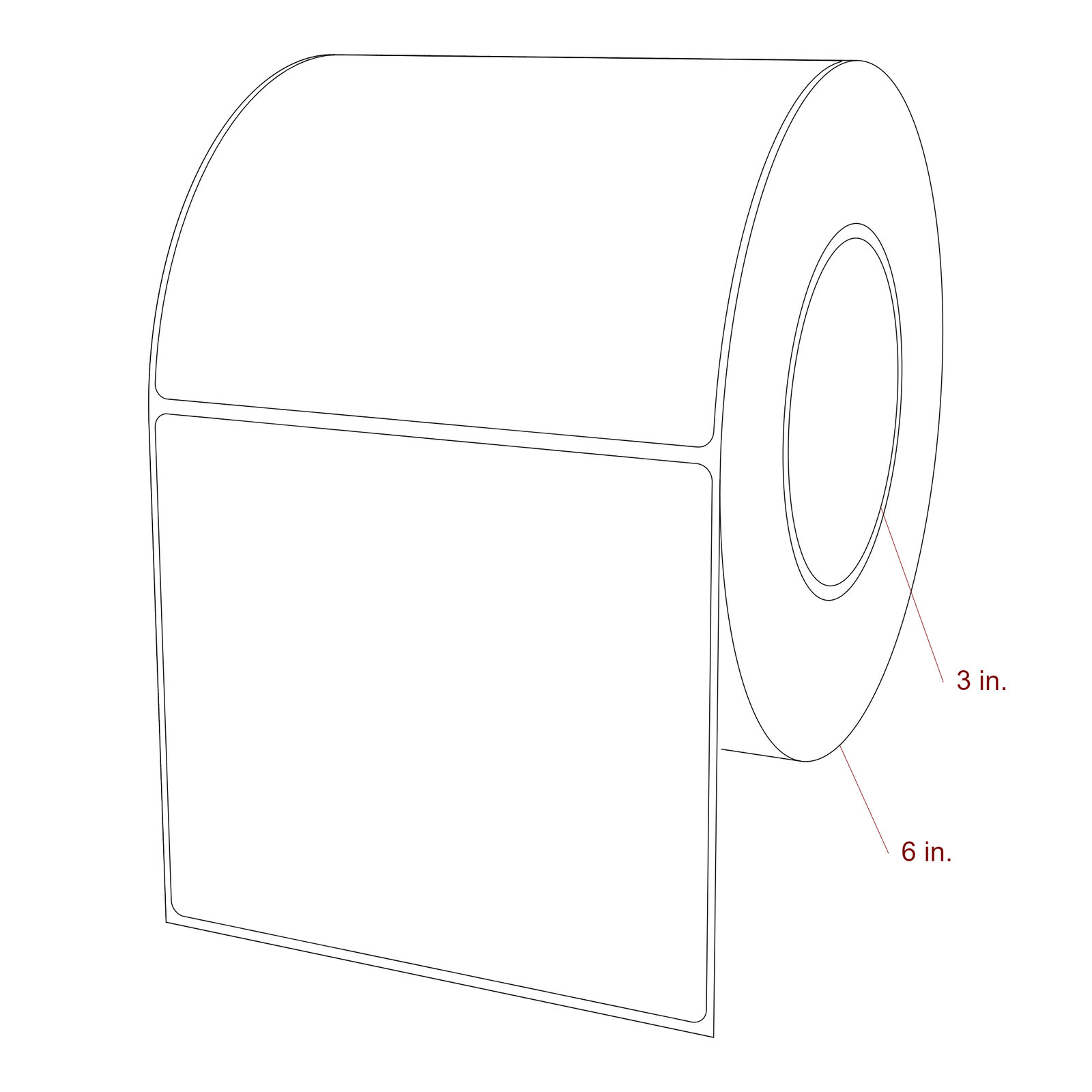 5" x 4.4375" Rectangle Roll for Epson ColorWorks, VIPColor & Primera Printers; 5" x 4.4375" Rectangle Label Diagram