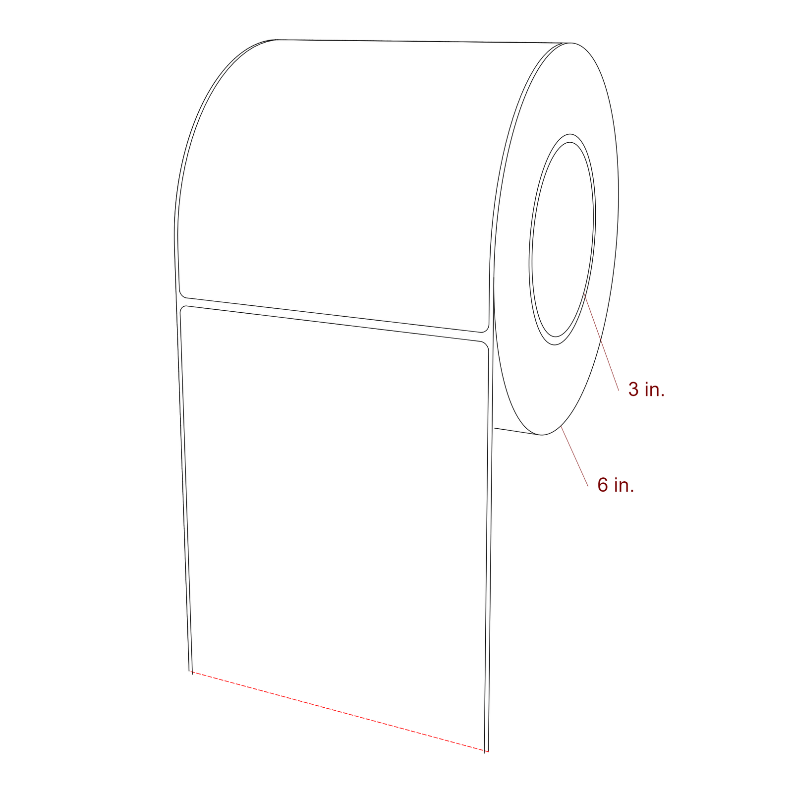 5" x 5.4375" Rectangle Roll for Epson ColorWorks, VIPColor & Primera Printers; 5" x 5.4375" Rectangle Label Diagram