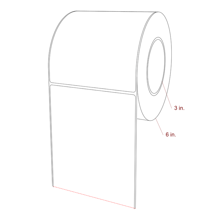 5" x 5.4375" Rectangle Roll for Epson ColorWorks, VIPColor & Primera Printers; 5" x 5.4375" Rectangle Label Diagram