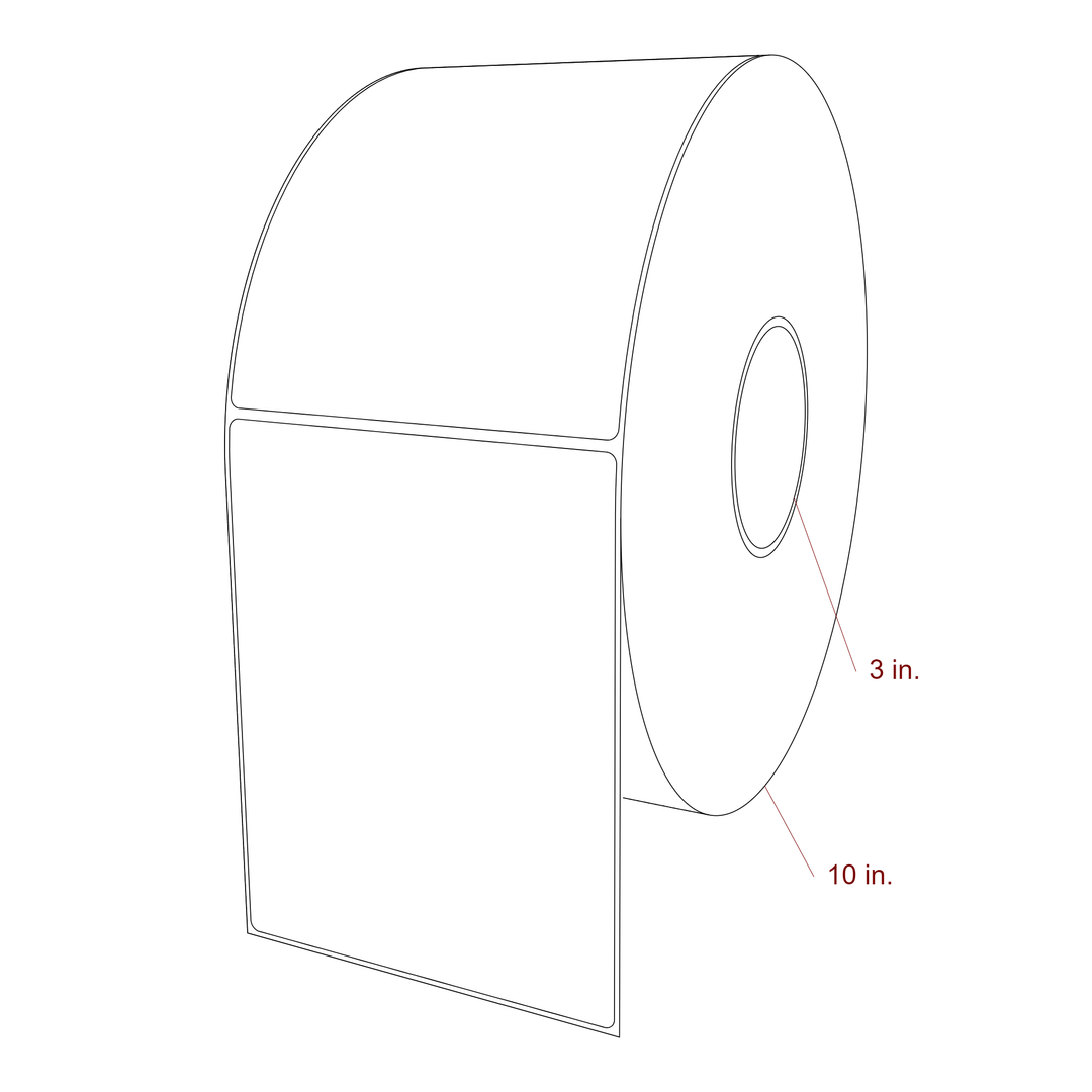 5 Inch x 6.5 Inch Rectangle Inkjet Label Roll - 3 Inch Core - 10 Inch Roll OD - 3D Perspective