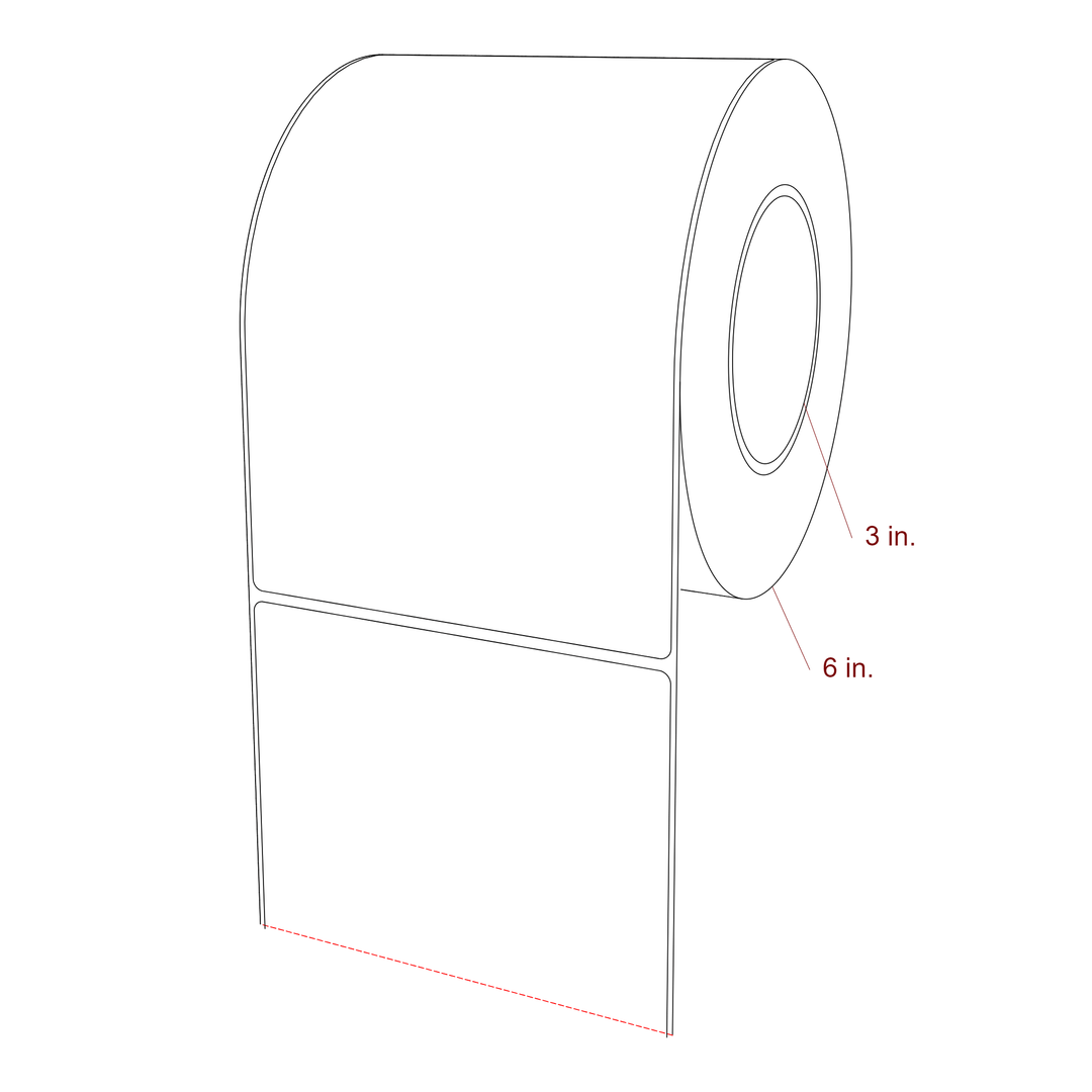 5" x 7.5" Rectangle Roll for Epson ColorWorks, VIPColor & Primera Printers; 5" x 7.5" Rectangle Label Diagram