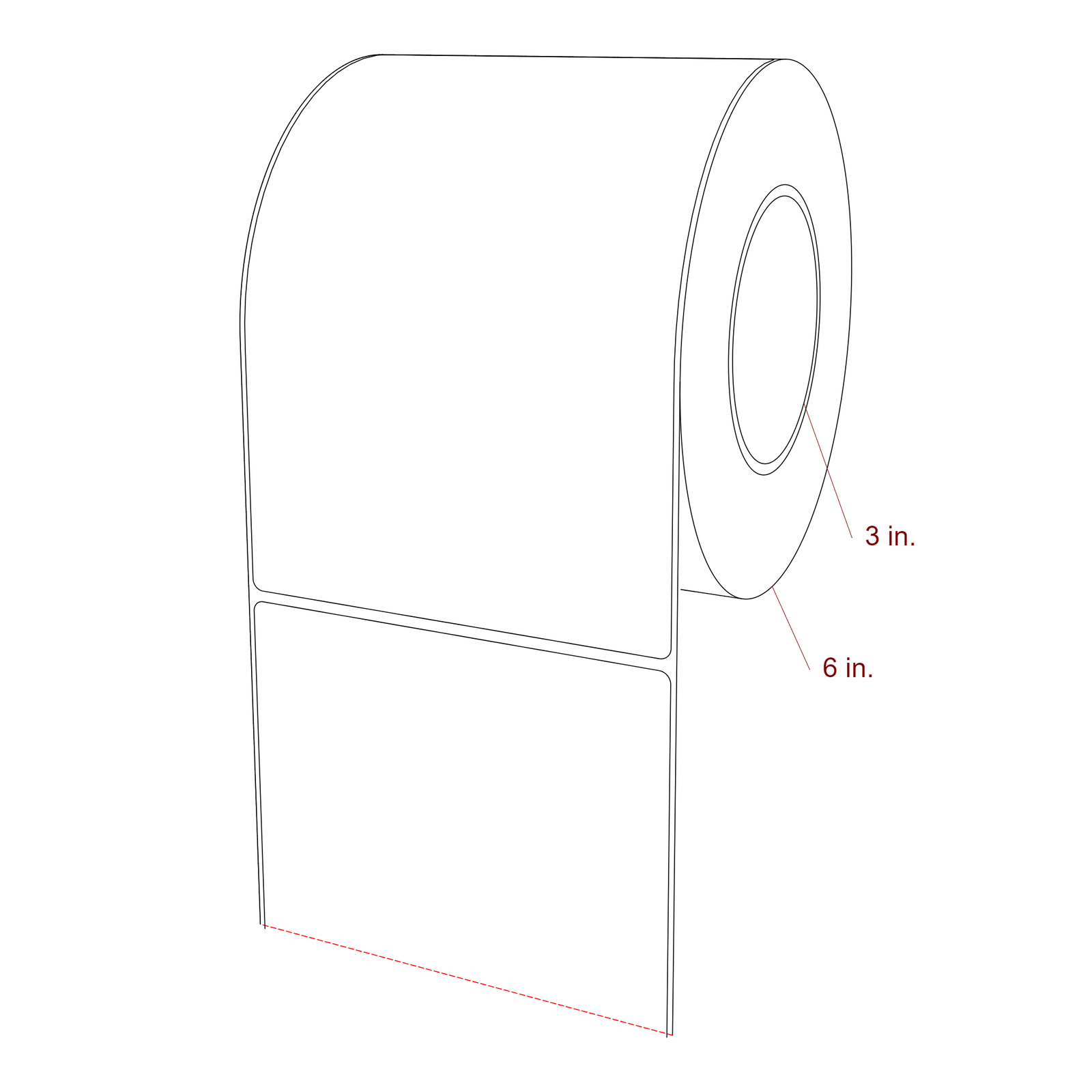 5" x 7.5" Rectangle Roll for Epson ColorWorks, VIPColor & Primera Printers; 5" x 7.5" Rectangle Label Diagram
