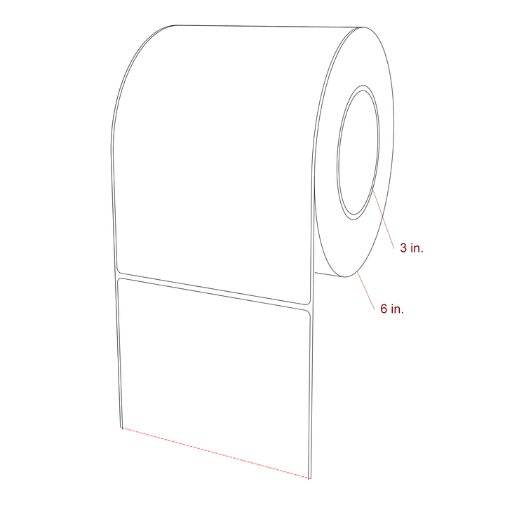 5" x 7.5" Rectangle Roll for Epson ColorWorks, VIPColor & Primera Printers; 5" x 7.5" Rectangle Label Diagram