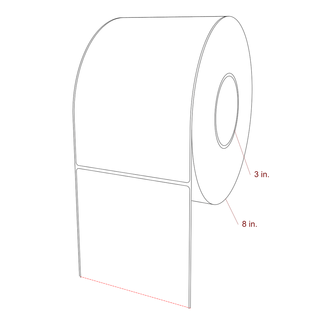 5" x 8" Rectangle Roll for VIPColor Printers; 5" x 8" Rectangle Label Diagram