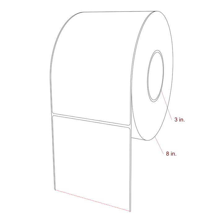 5" x 8" Rectangle Roll for VIPColor Printers; 5" x 8" Rectangle Label Diagram