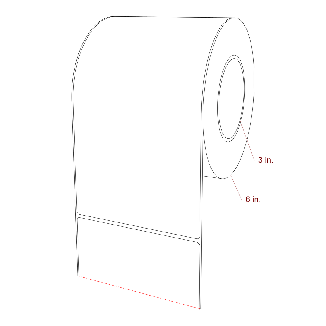 5" x 9" Rectangle Roll for Epson ColorWorks, VIPColor & Primera Printers; 5" x 9" Rectangle Label Diagram