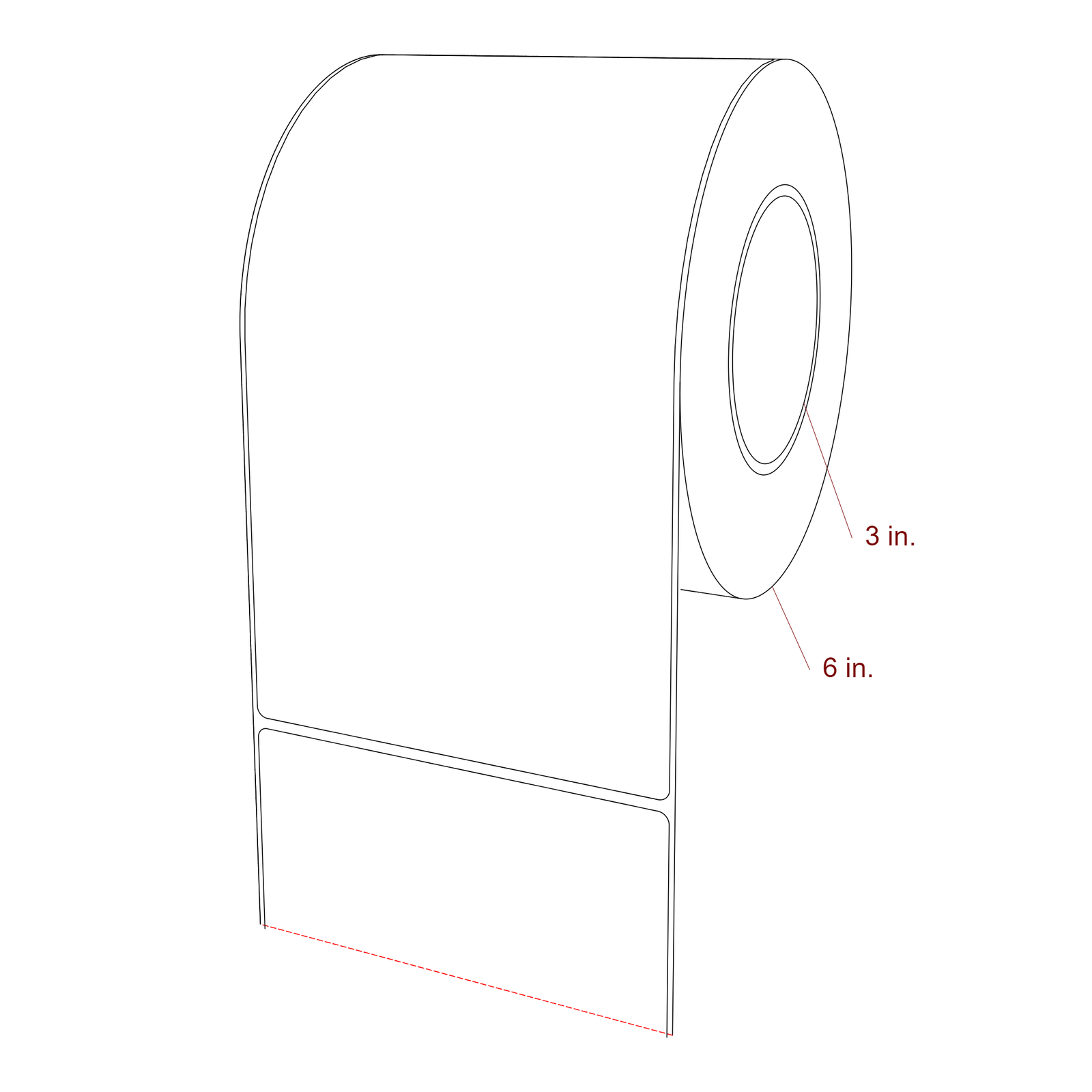 5" x 9" Rectangle Roll for Epson ColorWorks, VIPColor & Primera Printers; 5" x 9" Rectangle Label Diagram