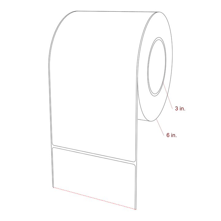 5" x 9" Rectangle Roll for Epson ColorWorks, VIPColor & Primera Printers; 5" x 9" Rectangle Label Diagram