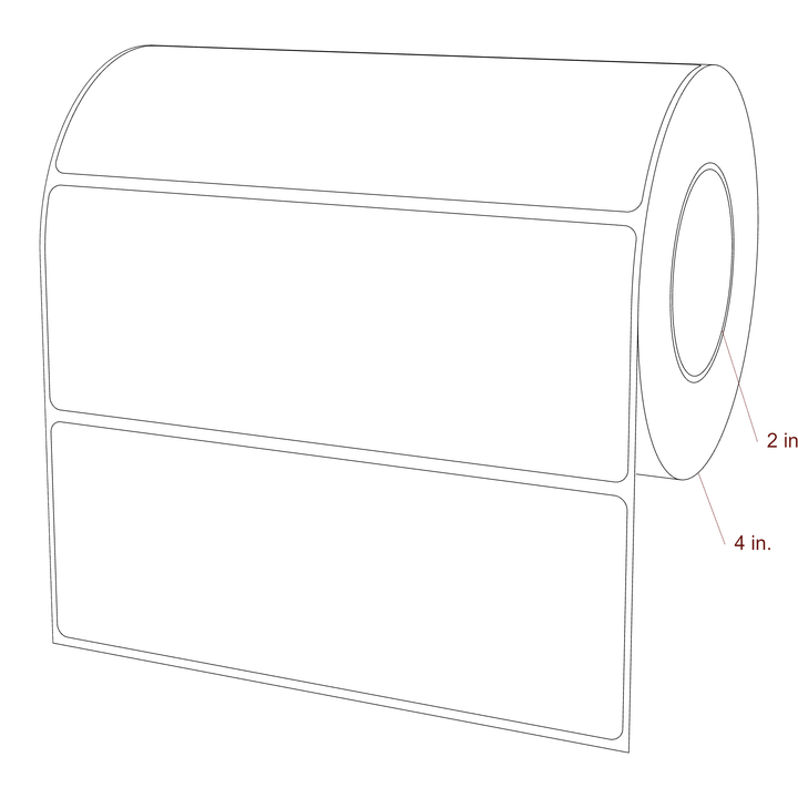 6.1875" x 2.3125" Rectangle Roll for Epson ColorWorks, VIPColor & Primera Printers; 6.1875" x 2.3125" Rectangle Label Diagram