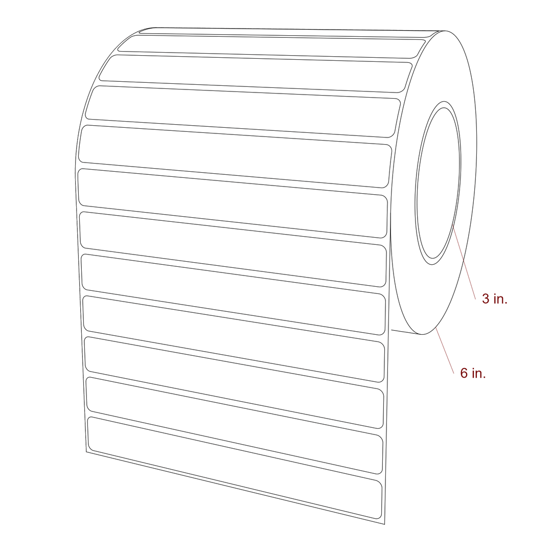 6.5" x 0.75" Rectangle Roll for Epson ColorWorks, VIPColor & Primera Printers; 6.5" x 0.75" Rectangle Label Diagram