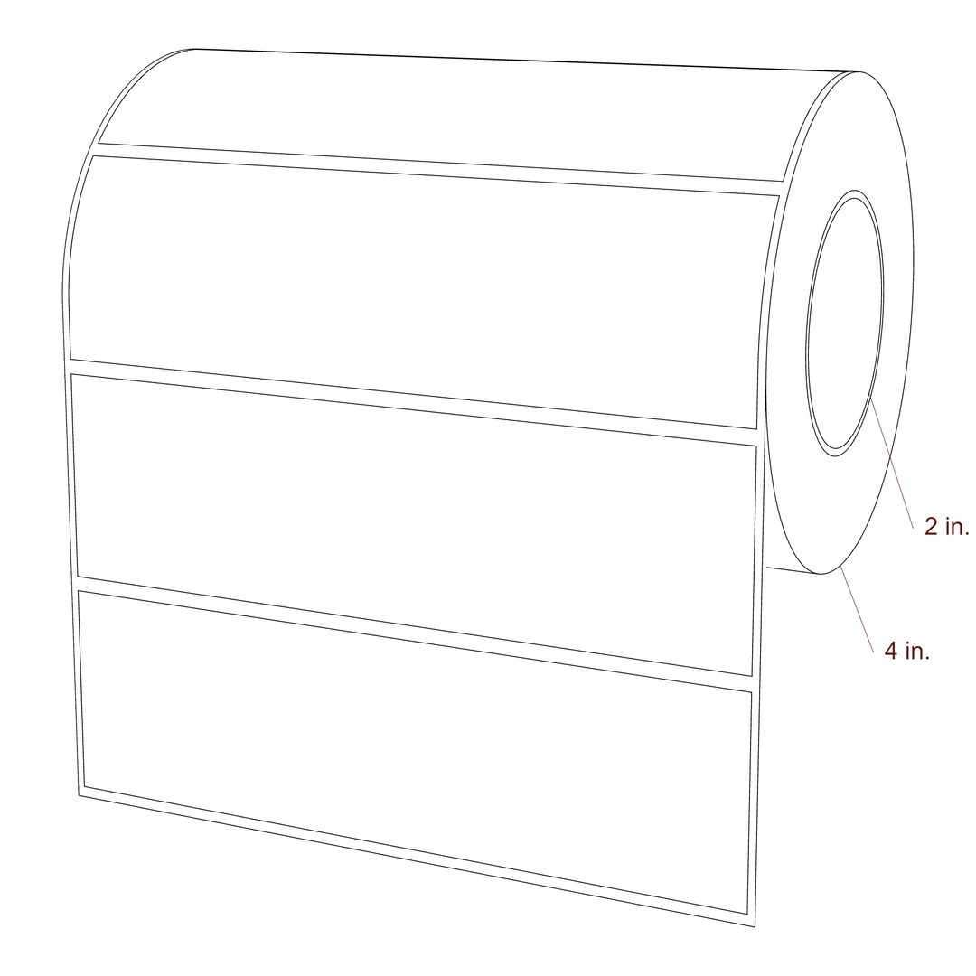 6" x 1.75" Rectangle Roll for Inkjet Printers; 6" x 1.75" Rectangle Label Diagram