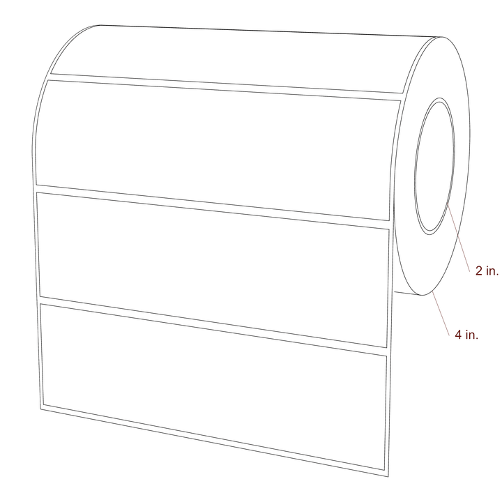 6" x 1.75" Rectangle Roll for Inkjet Printers; 6" x 1.75" Rectangle Label Diagram